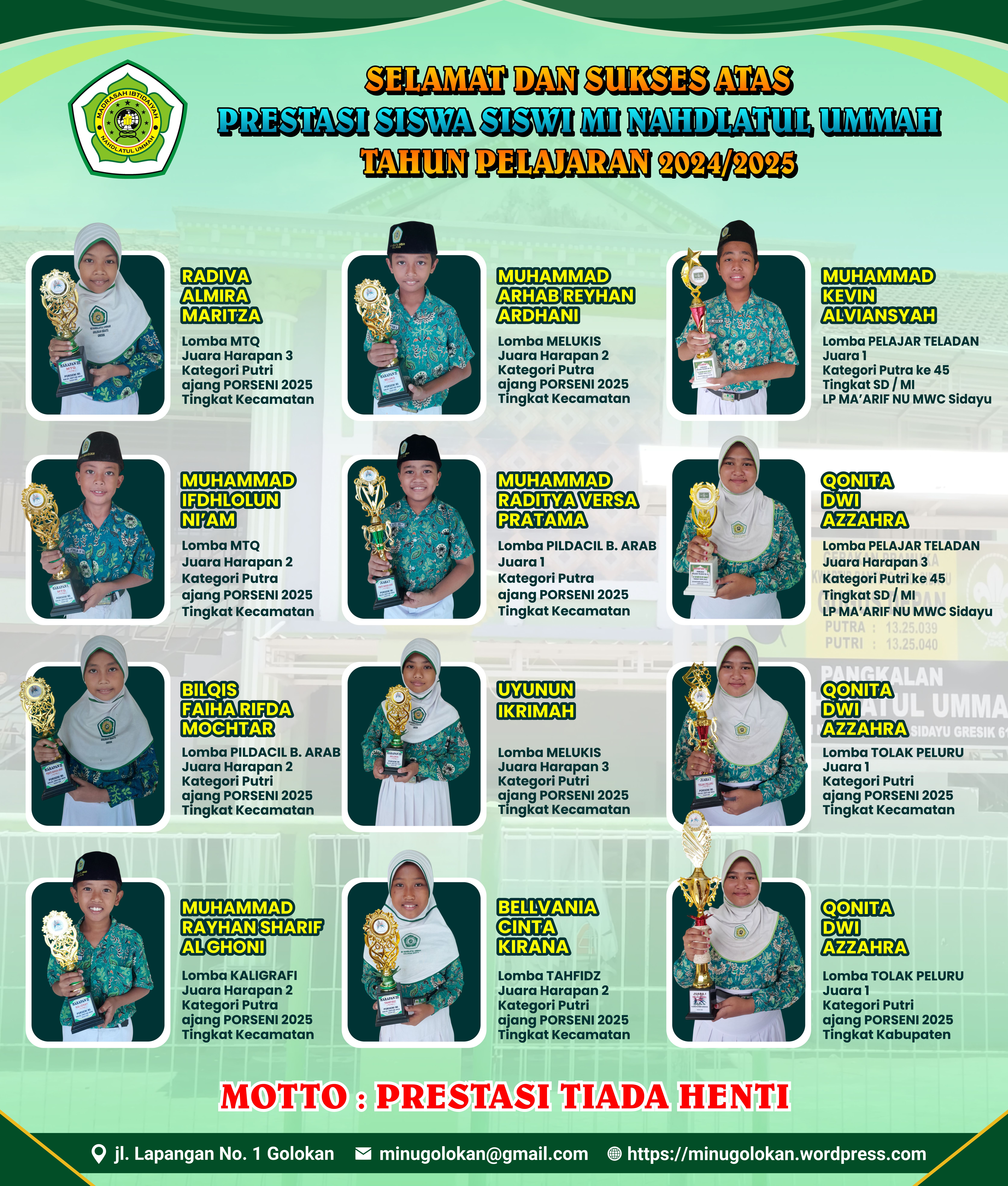 Beberapa Murid Mi Nahdlatul Ummah Meraih Prestasi
